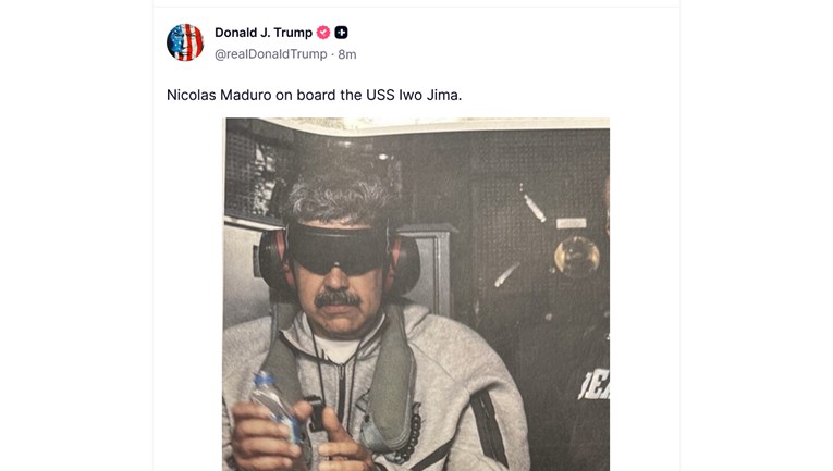 Trump objavio fotografiju uhićenog Madura