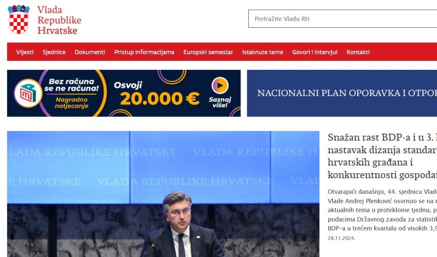 Stranice vlade, policije, e-Građana pale zbog nadogradnje sustava