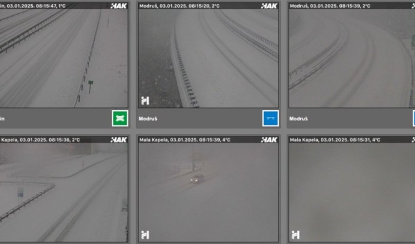 Gusti snijeg diljem kopnene Hrvatske, A1 zametena
