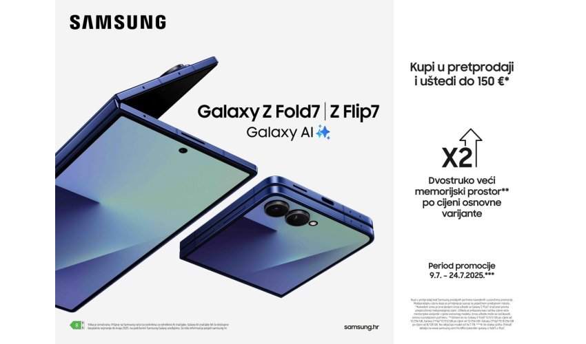 Najnapredniji uređaj u Galaxy Z seriji spaja preciznost inženjerstva i snažnu inteligenciju kako bi unaprijedio svakodnevnu komunikaciju, uz najtanji i najlakši dizajn dosad
