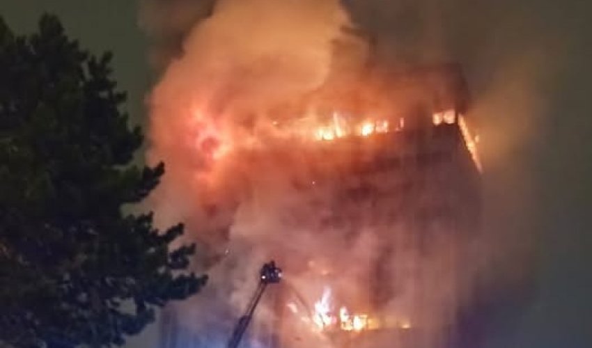 Gori Vjesnikov neboder u Zagrebu